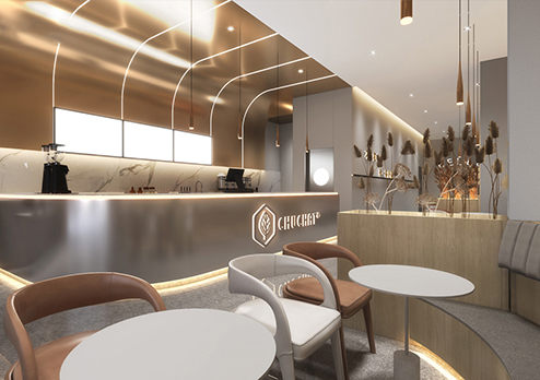 初茶（東莞萬科時(shí)富金色家園店）-現(xiàn)代風(fēng)奶茶店設(shè)計(jì)